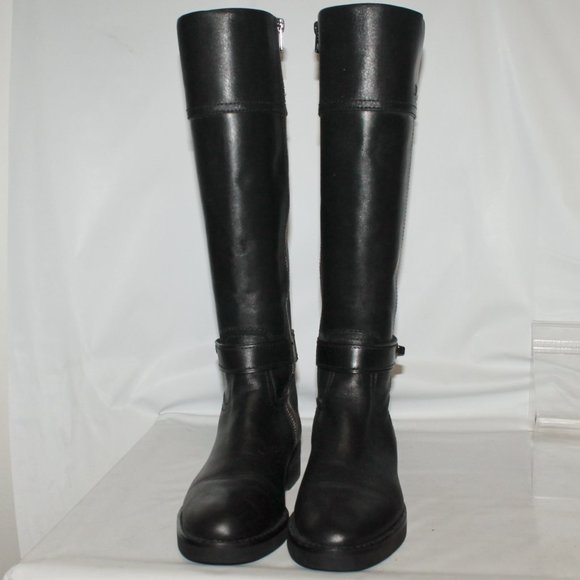 Coach Tall Leather Ava Turn Lock Harness Top Logo Ava Riding Boot - Picture 9 of 16